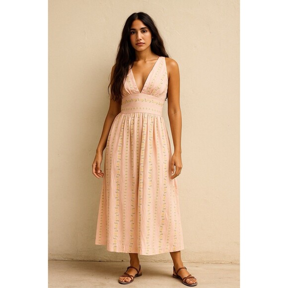 Vintage 90s Y2K Maxi Slip Dress 12 Fairy Grunge Whimsigoth Dainty Witchy Boho - Picture 1 of 12